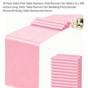 10 pack Anker Blush Pink Satin Table Runner for Dining and Events 12x108